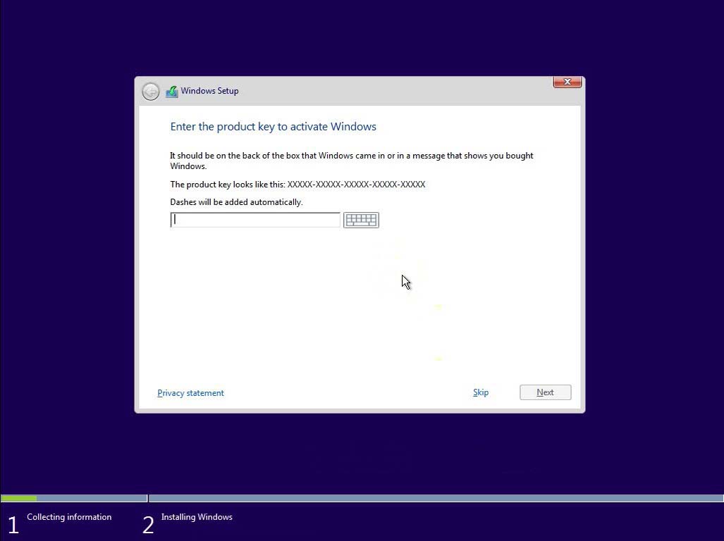 Skip Product Key Cara Install Windows 10 5