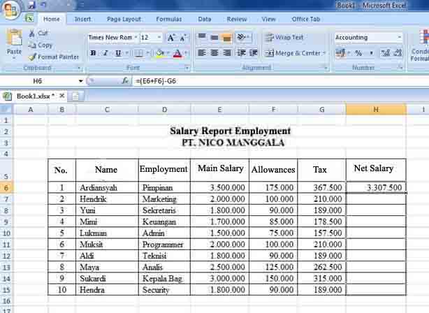 microsoft excel salary report 9