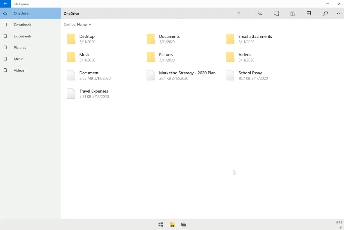 tampilan folder file explorer windows 10x