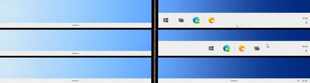 tampilan taskbar windows 10x