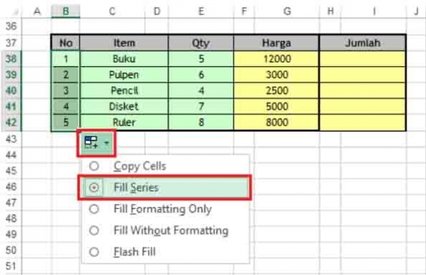 Cara Mengurutkan Data Menggunakan AutoFill Excel 2013